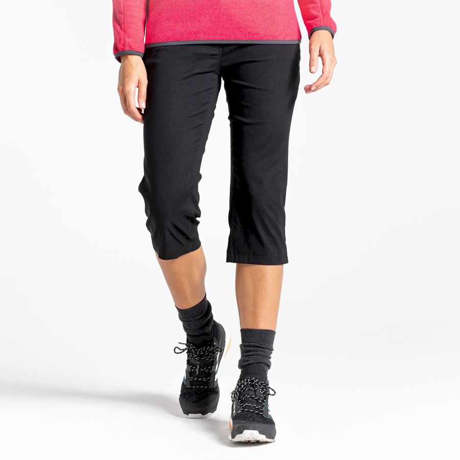 Pantalons Craghoppers Kiwi Pro II Crop Femme Noir | SCJ8553OD