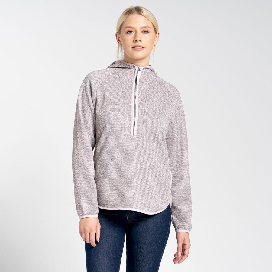 Chandails Craghoppers Elena Encapuchonné Half Zip Femme Rose | ILY7748HF