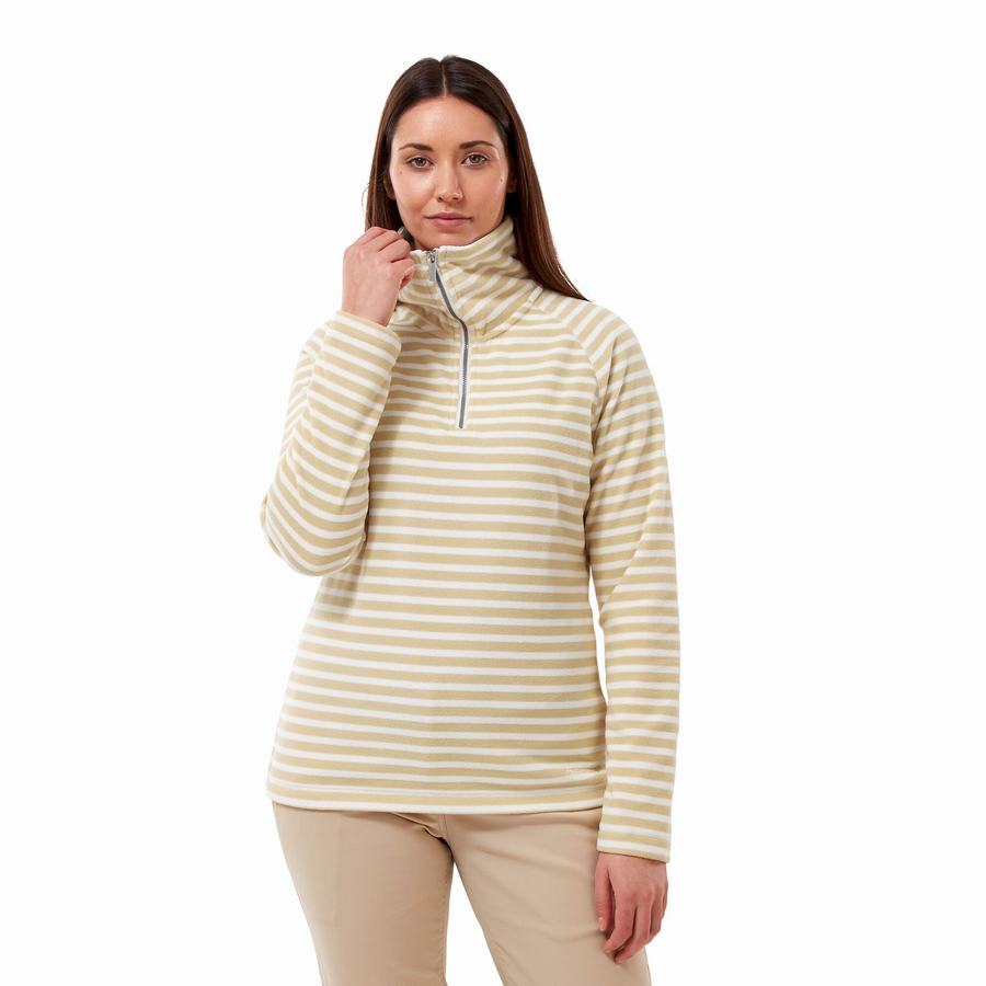 Chandails Craghoppers Natalia Half Zip Femme Jaune Stripes | UJE9751ZD