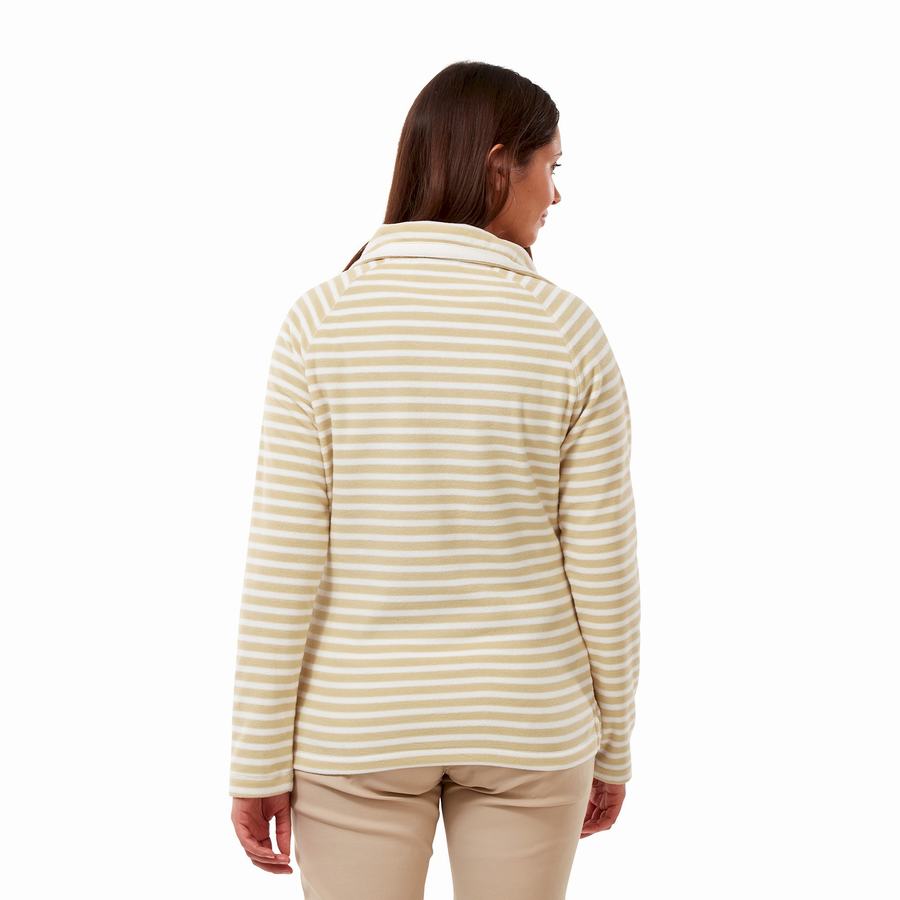 Chandails Craghoppers Natalia Half Zip Femme Jaune Stripes | UJE9751ZD