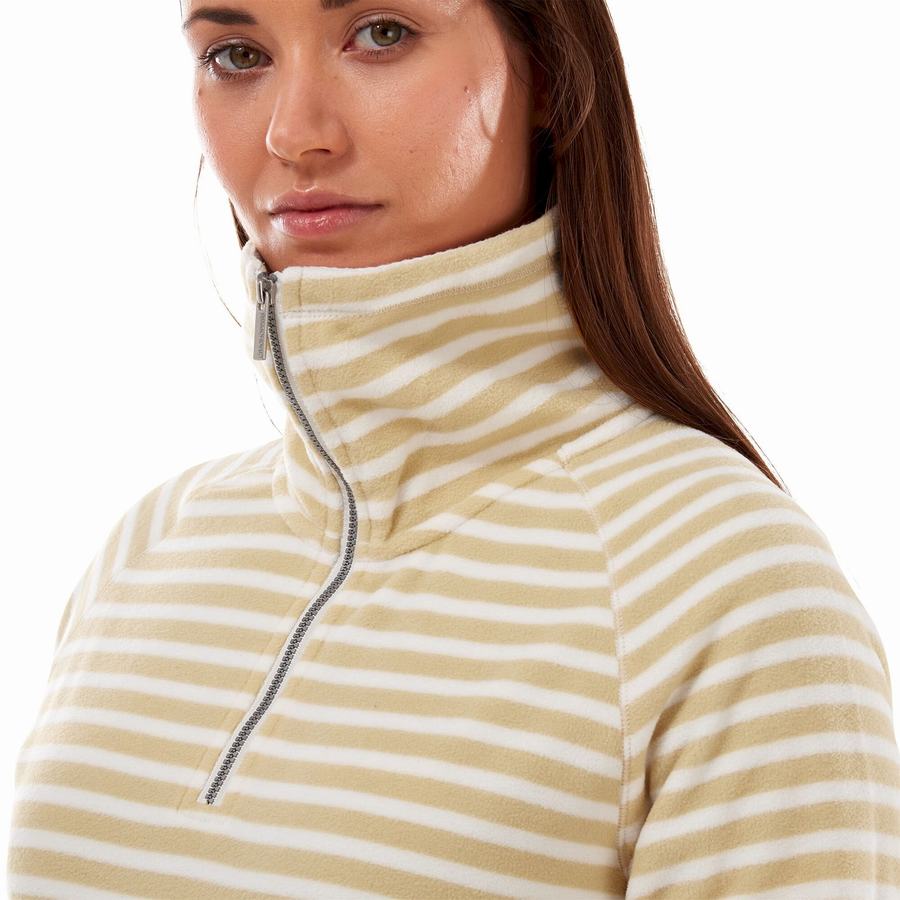Chandails Craghoppers Natalia Half Zip Femme Jaune Stripes | UJE9751ZD