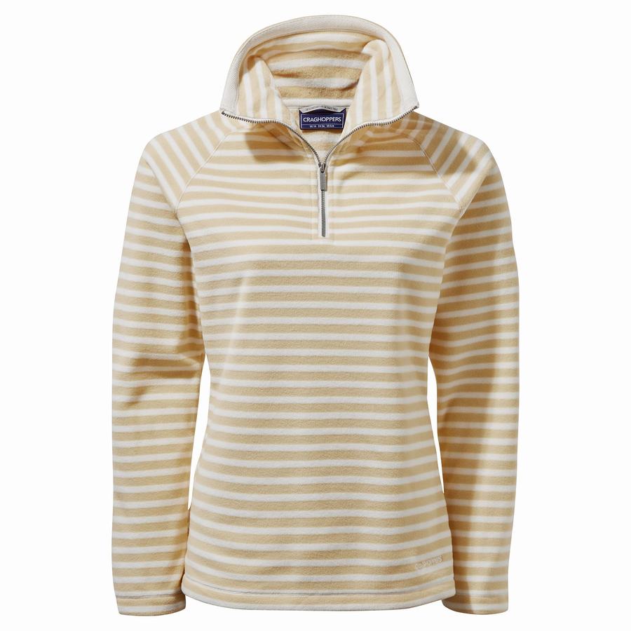 Chandails Craghoppers Natalia Half Zip Femme Jaune Stripes | UJE9751ZD