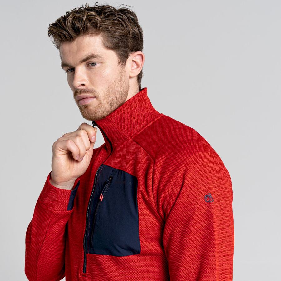 Chandails Craghoppers Tarbert Half Zip Homme Rouge | CYM8097MQ