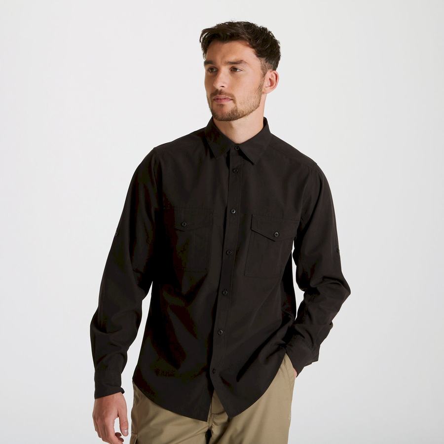 Chemises Craghoppers Expert Kiwi Long Sleeved Homme Noir | AGL1473JI