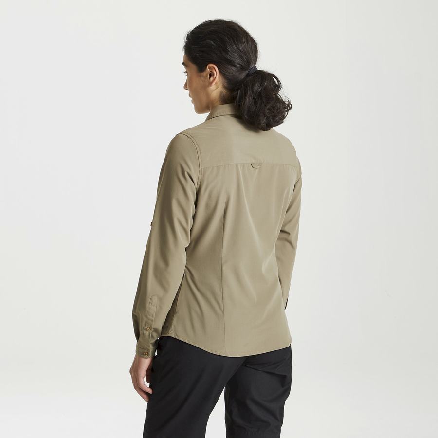 Chemises Craghoppers Expert Kiwi Long Sleeved Femme Kaki | DIS8398VS