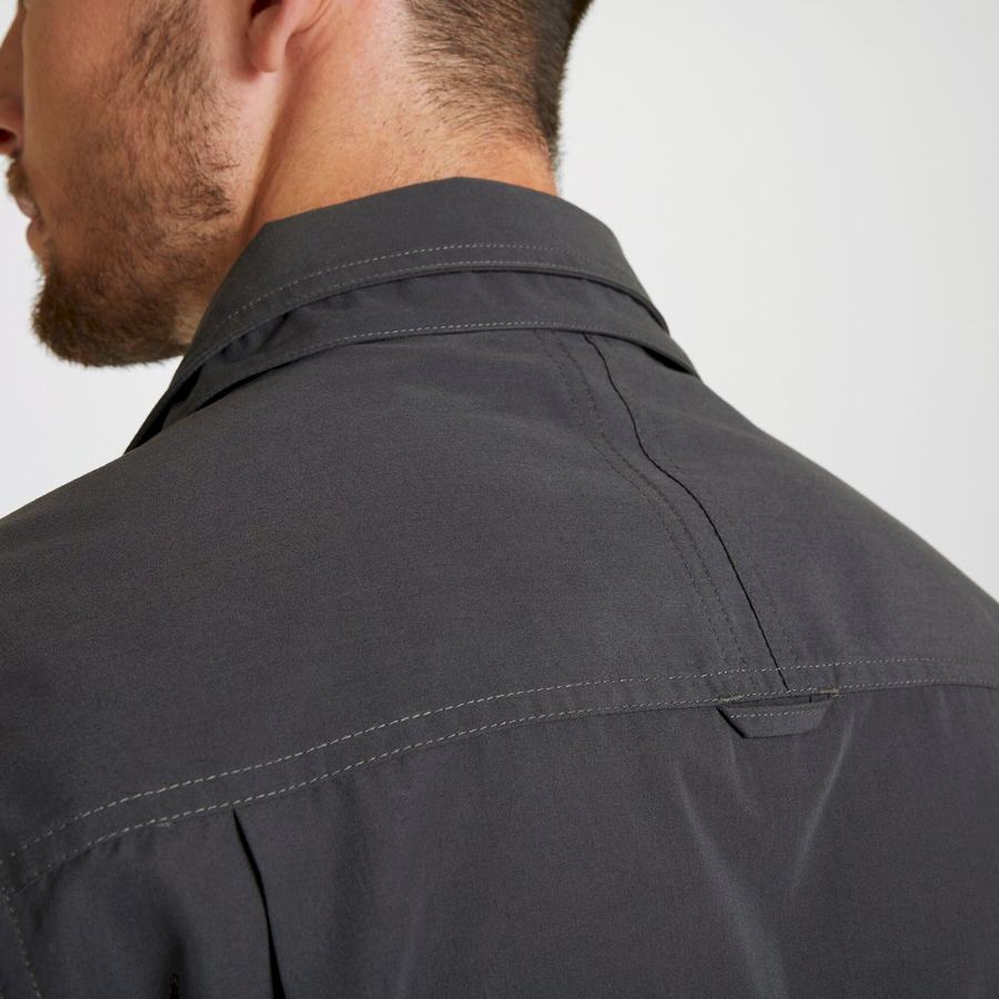 Chemises Craghoppers Expert Kiwi Long Sleeved Homme Grise Foncé | SPD490BM