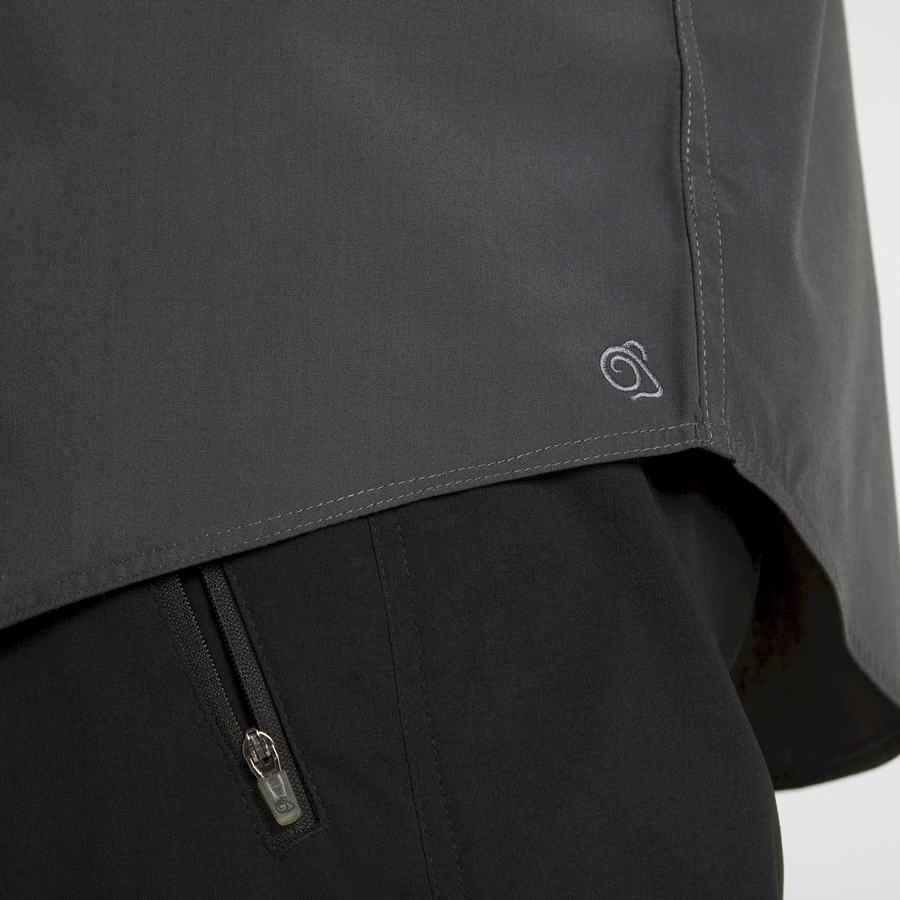 Chemises Craghoppers Expert Kiwi Long Sleeved Homme Grise Foncé | SPD490BM