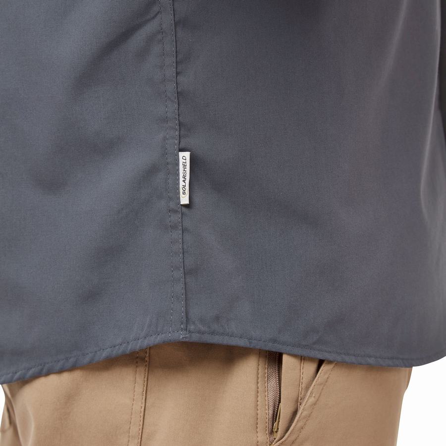 Chemises Craghoppers Kiwi Boulder Long Sleeved Homme Bleu | EFA8547GR