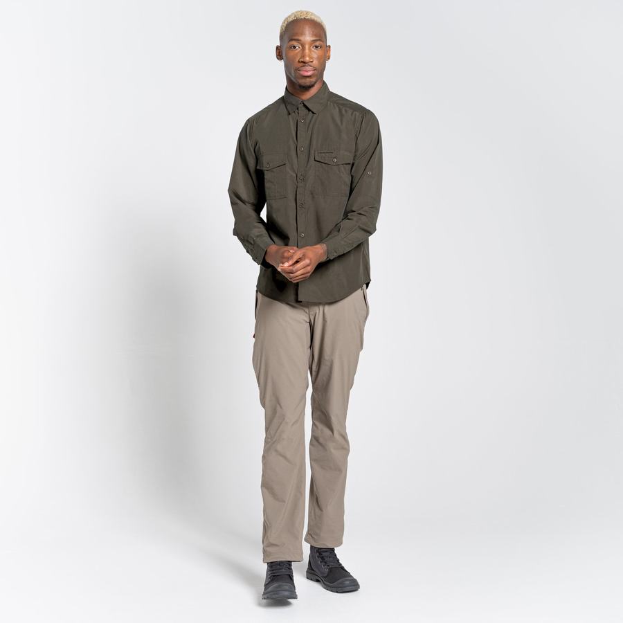 Chemises Craghoppers Kiwi Long Sleeved Homme Vert | CLF2495FX