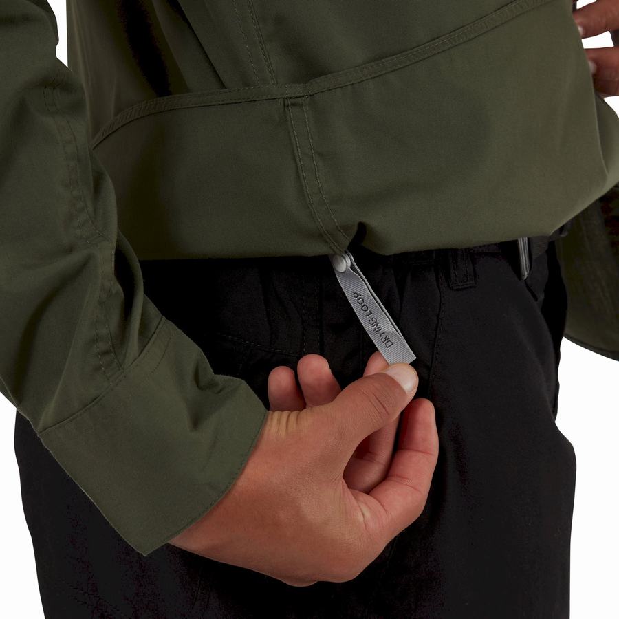 Chemises Craghoppers Kiwi Long Sleeved Homme Vert Foncé | PZD6556GH