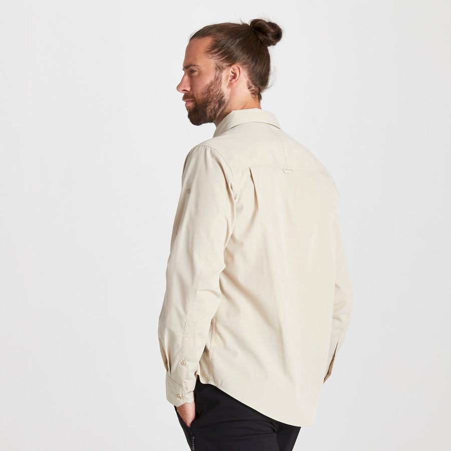 Chemises Craghoppers Kiwi Long Sleeved Homme Beige | SNR3562OI