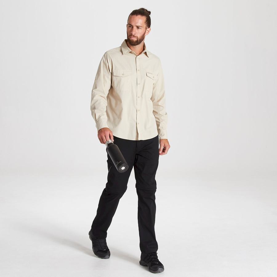 Chemises Craghoppers Kiwi Long Sleeved Homme Beige | SNR3562OI