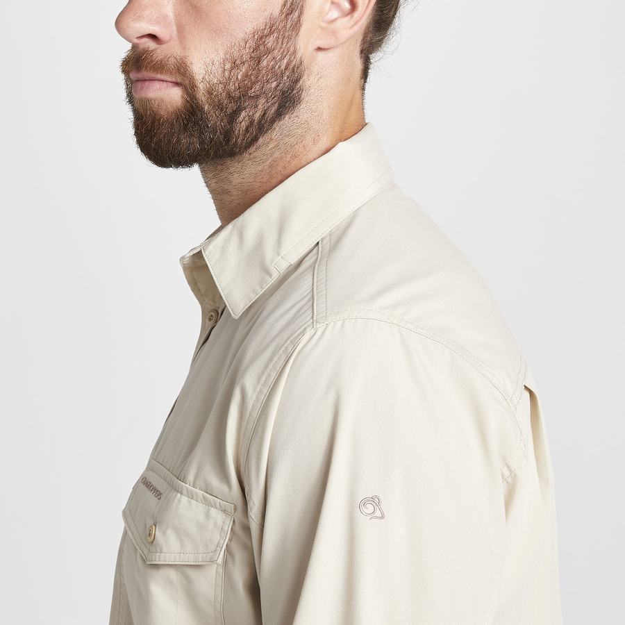 Chemises Craghoppers Kiwi Long Sleeved Homme Beige | SNR3562OI