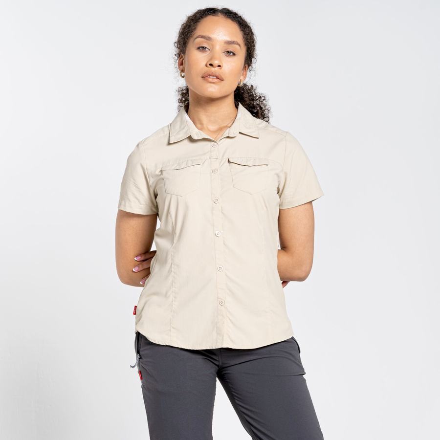Chemises Craghoppers NosiLife Adventure II Corta Sleeved Femme Marron | AJH9267GM