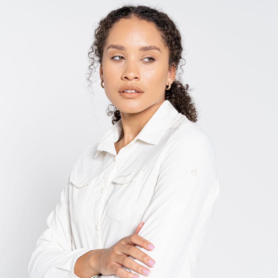 Chemises Craghoppers NosiLife Adventure II Long Sleeved Femme Blanche | ALL6613ZT