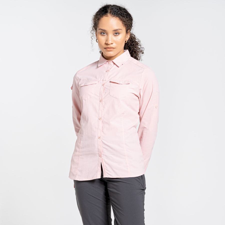 Chemises Craghoppers NosiLife Adventure II Long Sleeved Femme Rose | EWC156KZ