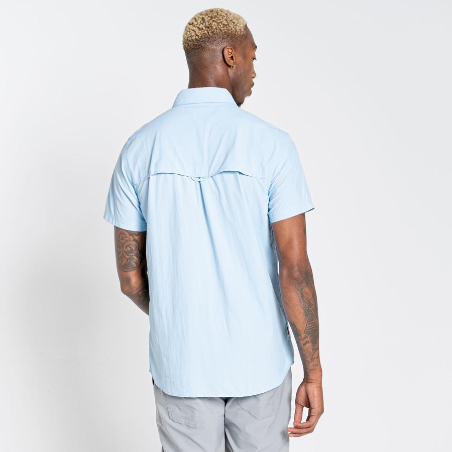 Chemises Craghoppers NosiLife Adventure II Corta Sleeved Homme Bleu | LLW766YK