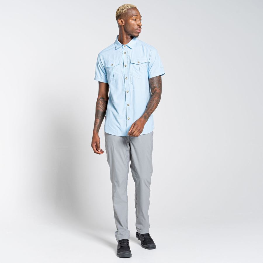 Chemises Craghoppers NosiLife Adventure II Corta Sleeved Homme Bleu | LLW766YK