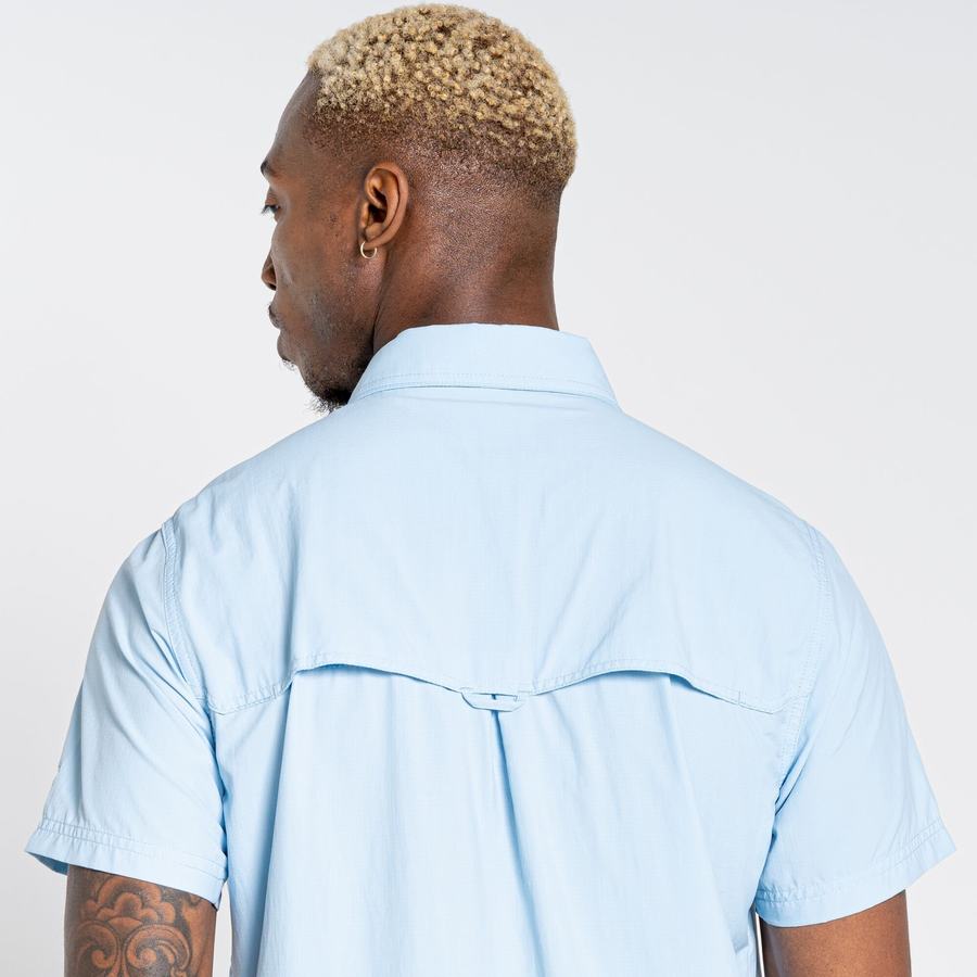 Chemises Craghoppers NosiLife Adventure II Corta Sleeved Homme Bleu | LLW766YK
