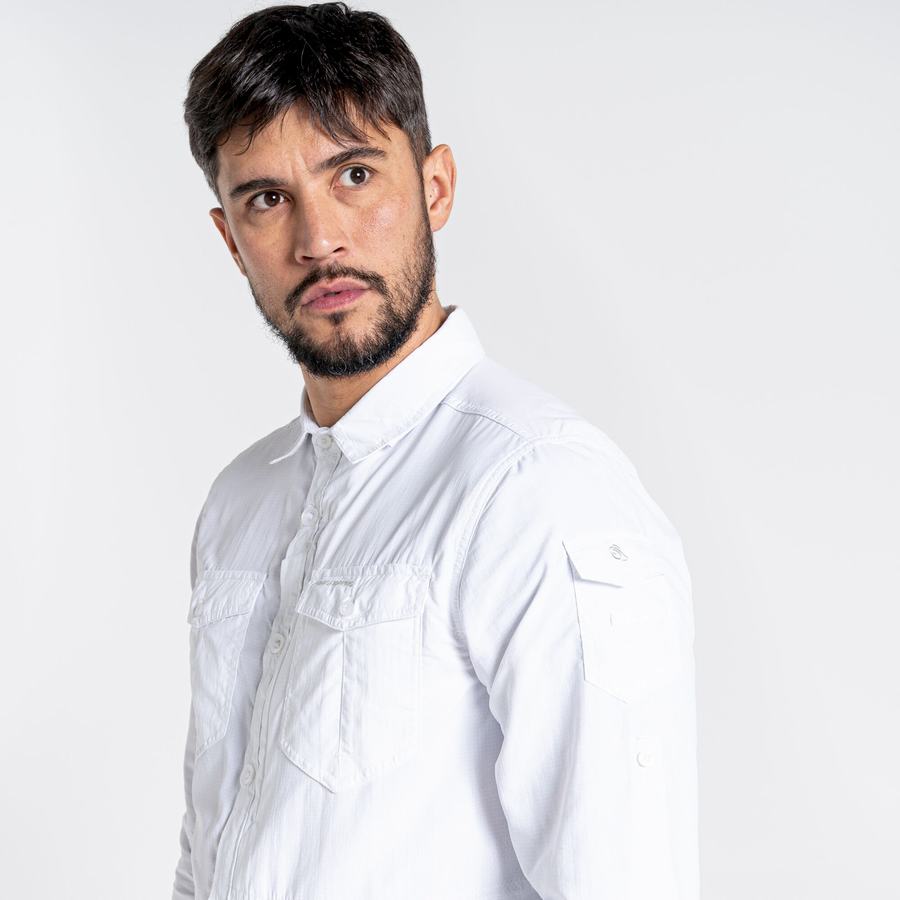 Chemises Craghoppers NosiLife Adventure II Long Sleeved Homme Blanche | NBW5831PF