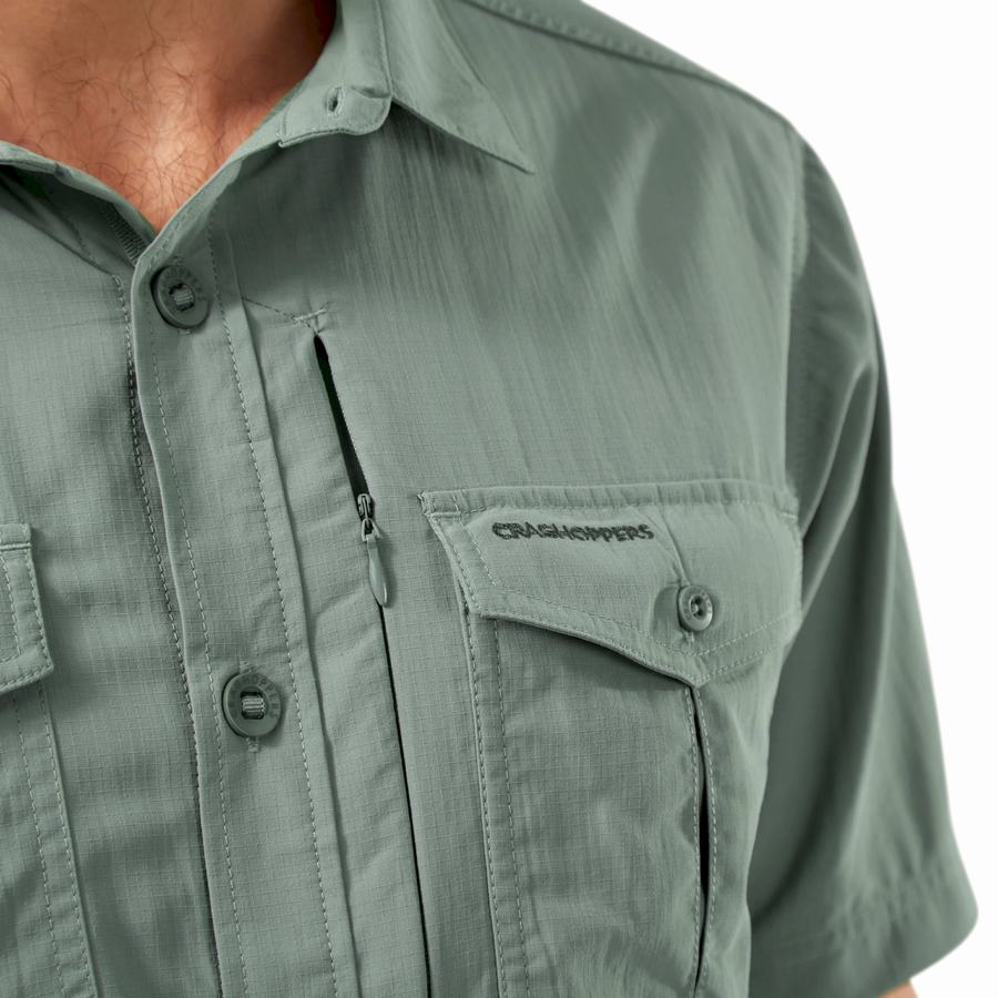 Chemises Craghoppers NosiLife Adventure II Corta Sleeved Homme Vert Olive | OUU263JE