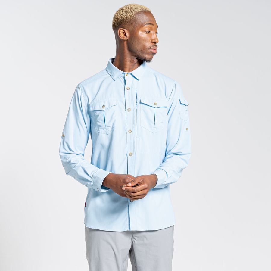 Chemises Craghoppers NosiLife Adventure II Long Sleeved Homme Bleu | WPN763QC