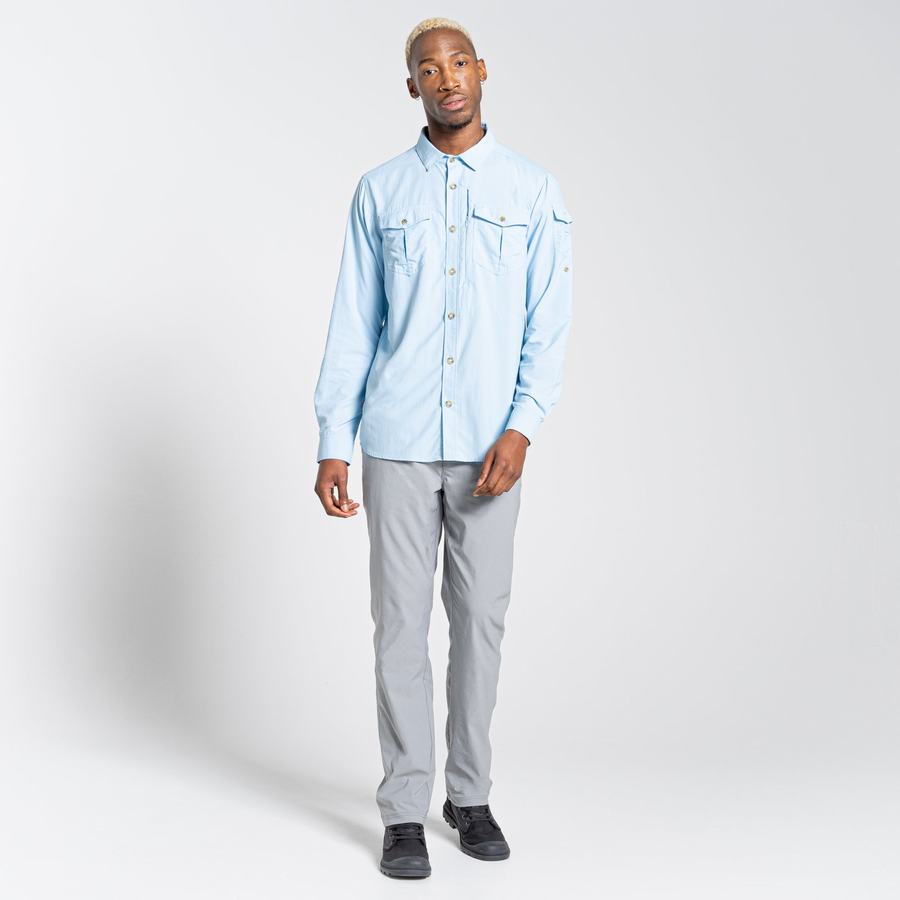 Chemises Craghoppers NosiLife Adventure II Long Sleeved Homme Bleu | WPN763QC