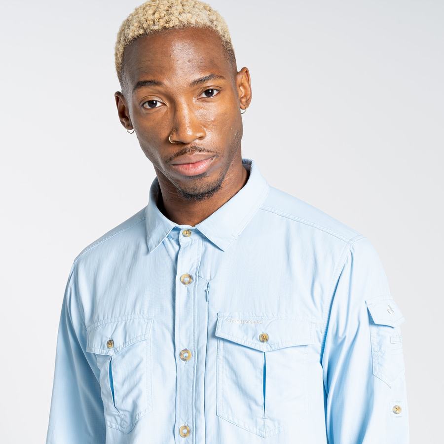 Chemises Craghoppers NosiLife Adventure II Long Sleeved Homme Bleu | WPN763QC