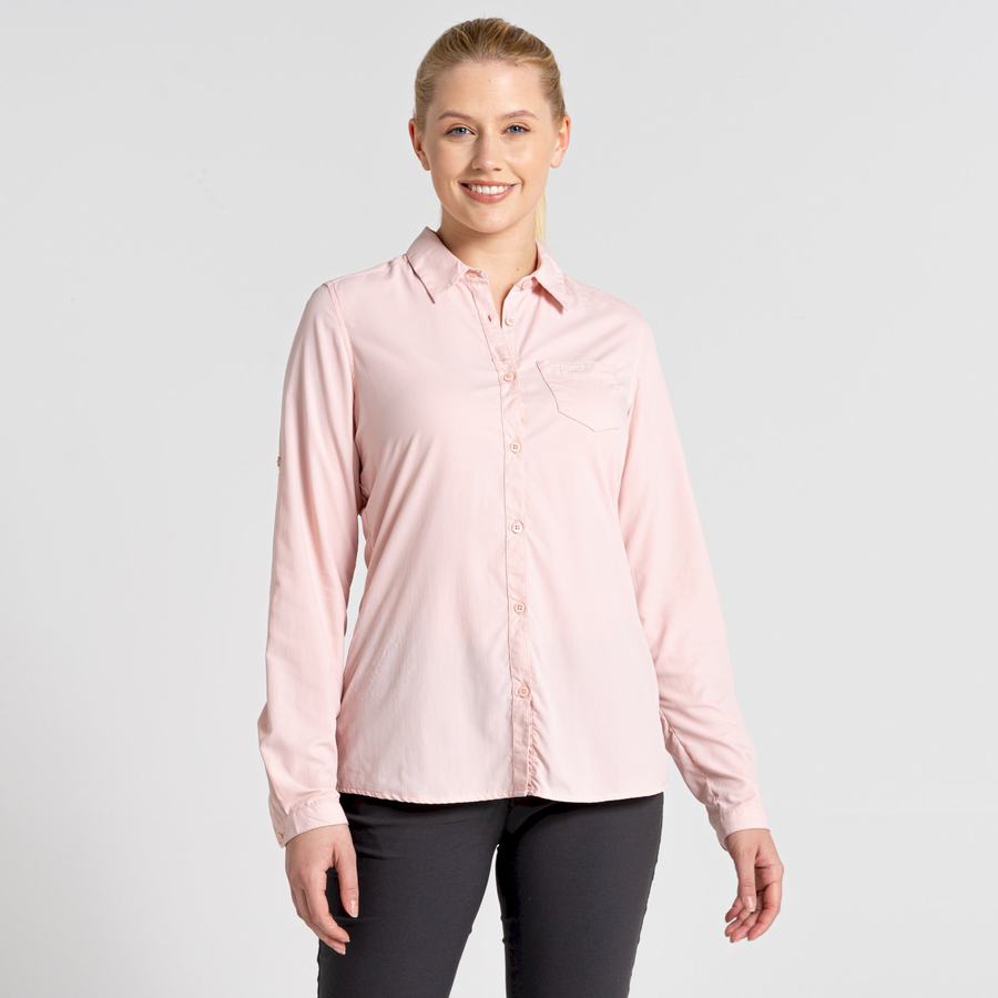 Chemises Craghoppers NosiLife Bardo Long Sleeved Femme Rose | FVG7439UZ