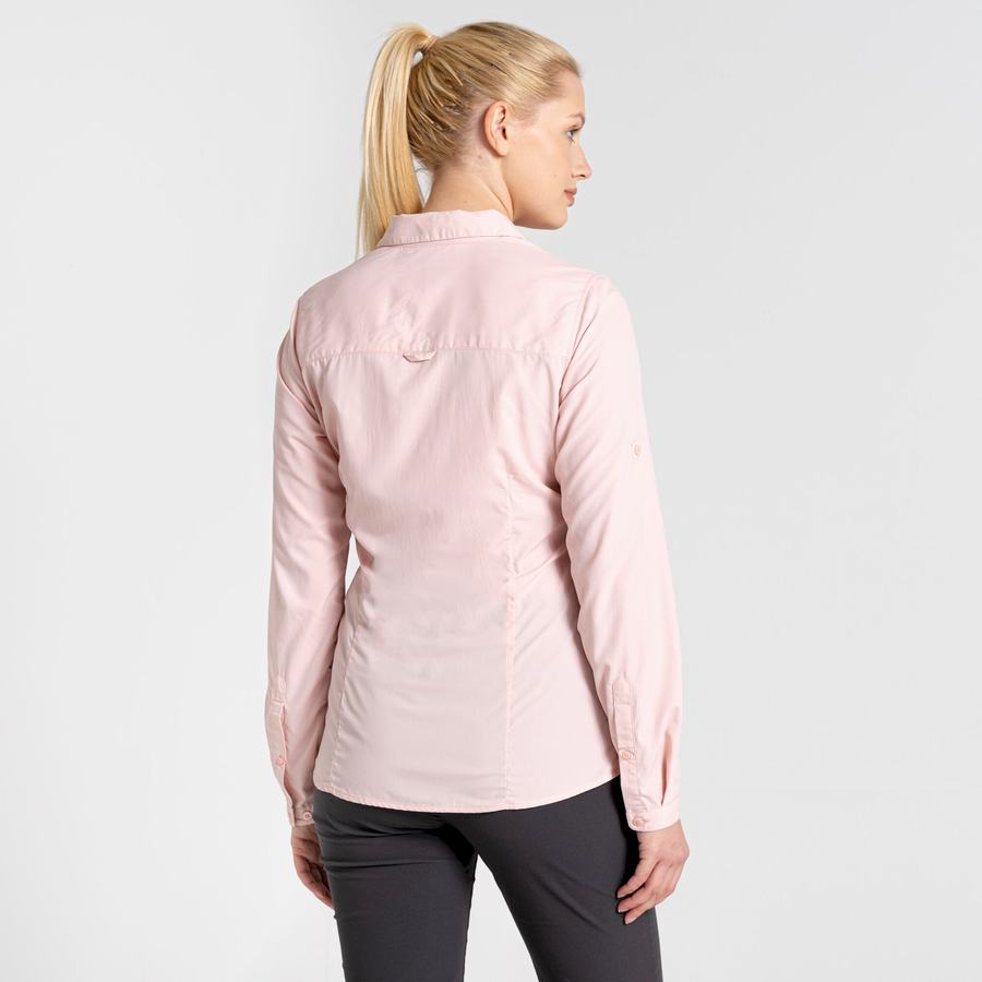 Chemises Craghoppers NosiLife Bardo Long Sleeved Femme Rose | FVG7439UZ