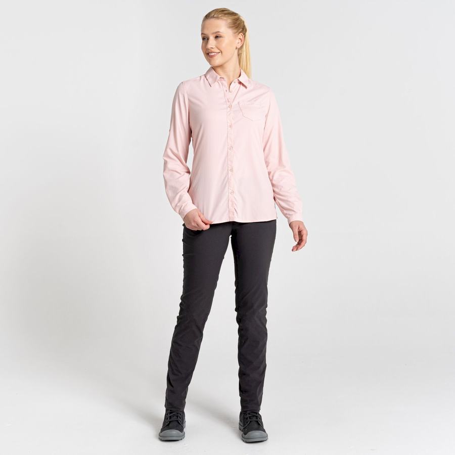 Chemises Craghoppers NosiLife Bardo Long Sleeved Femme Rose | FVG7439UZ