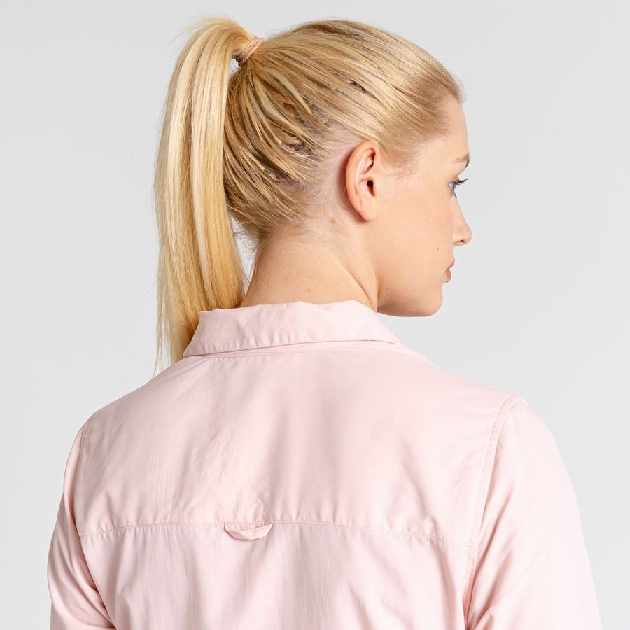 Chemises Craghoppers NosiLife Bardo Long Sleeved Femme Rose | FVG7439UZ