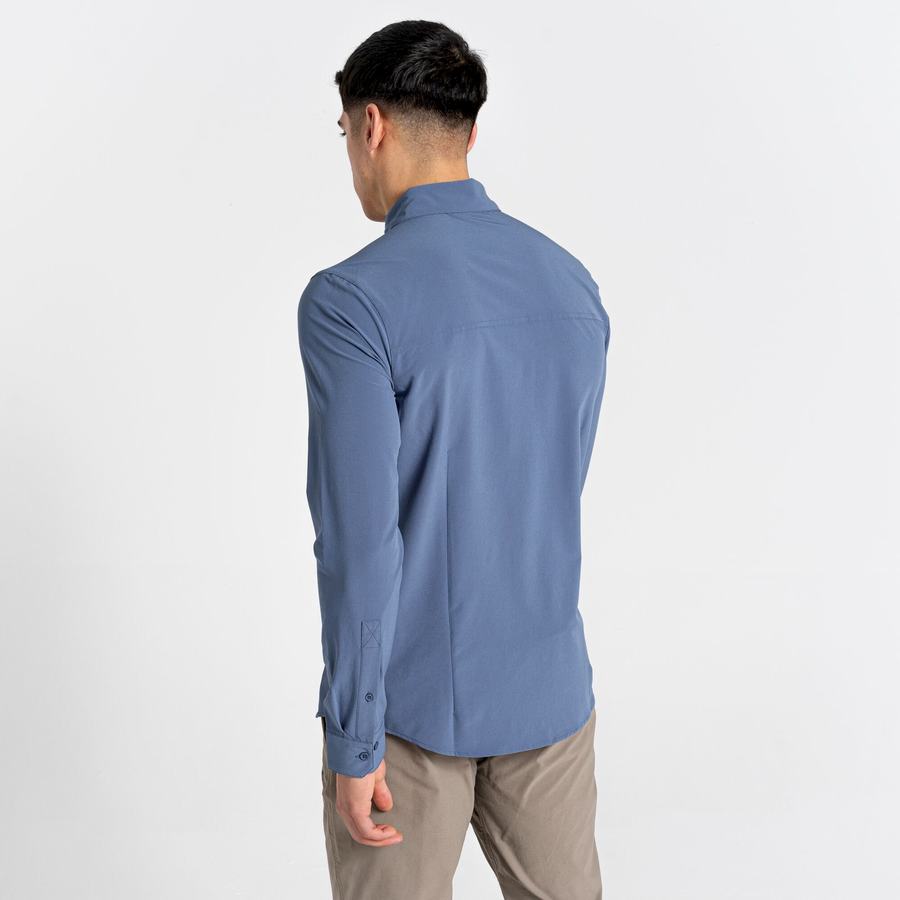 Chemises Craghoppers NosiLife Hedley Long Sleeved Homme Bleu | ZQN9896IB