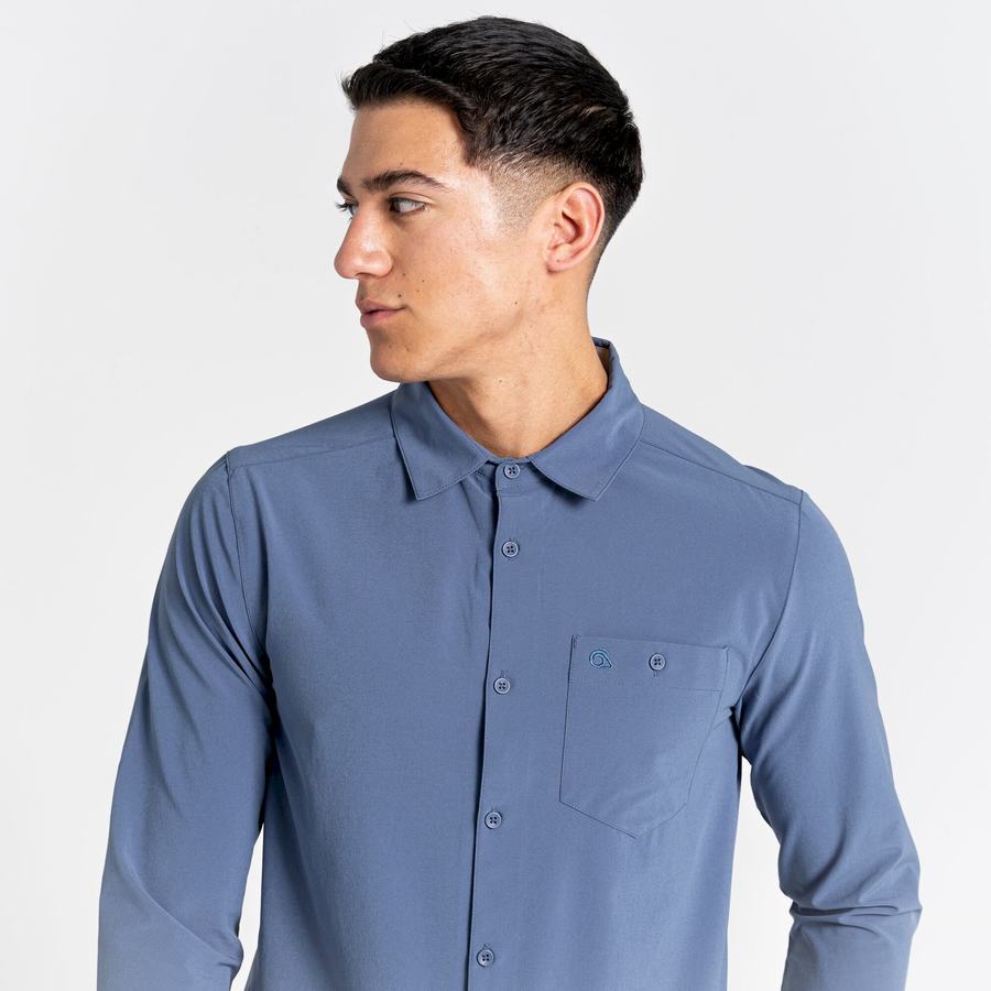 Chemises Craghoppers NosiLife Hedley Long Sleeved Homme Bleu | ZQN9896IB