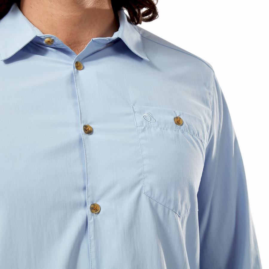 Chemises Craghoppers NosiLife Nuoro Long Sleeved Homme Bleu | VFS1961SU