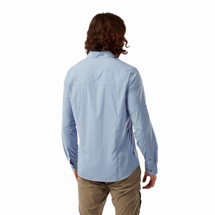 Chemises Craghoppers NosiLife Nuoro Long Sleeved Homme Bleu | VFS1961SU