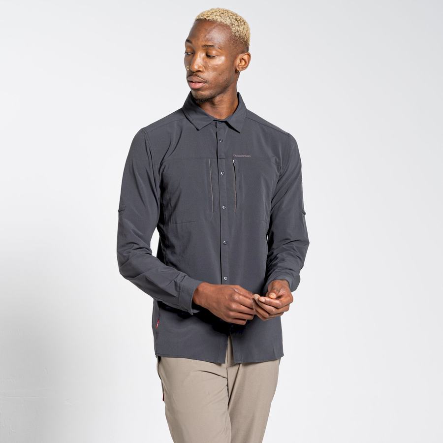 Chemises Craghoppers NosiLife Pro IV Long Sleeved Homme Noir | WFW5869BL