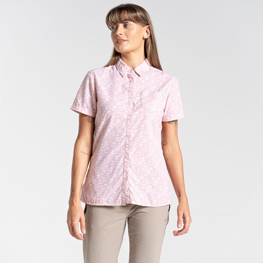 Chemises Craghoppers NosiLife Tillia Corta Sleeved Femme Rose | FEP7082OI