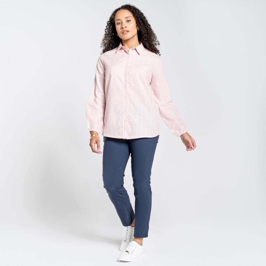 Chemises Craghoppers Nosibotanical Bralio Femme Rose Stripes | YUN9157IL