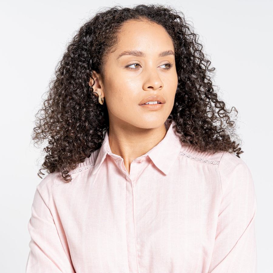 Chemises Craghoppers Nosibotanical Bralio Femme Rose Stripes | YUN9157IL