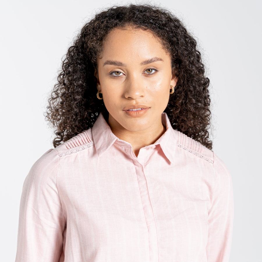 Chemises Craghoppers Nosibotanical Bralio Femme Rose Stripes | YUN9157IL