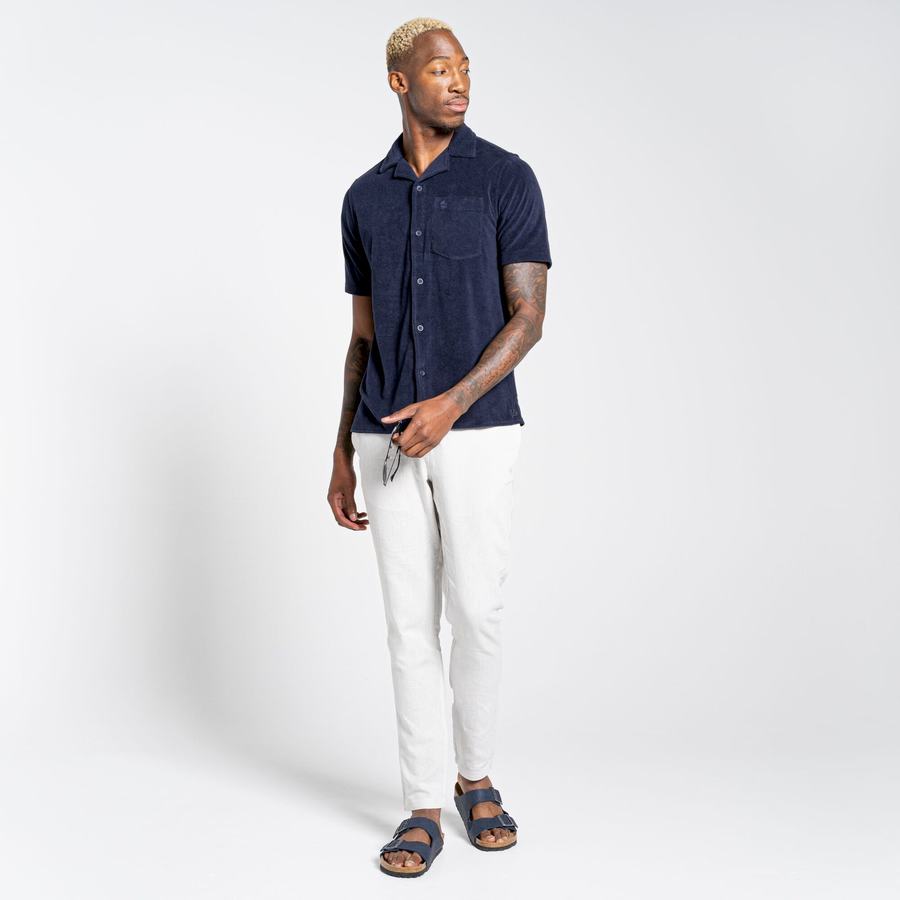 Chemises Craghoppers Nosibotanical Cholla Corta Sleeved Homme Bleu Bleu Marine | ZPI85UA