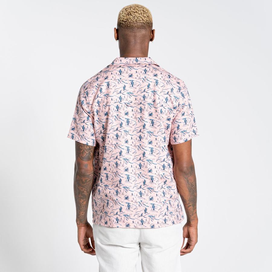 Chemises Craghoppers Nosibotanical Hula Corta Sleeved Homme Rose | IDI8446LI