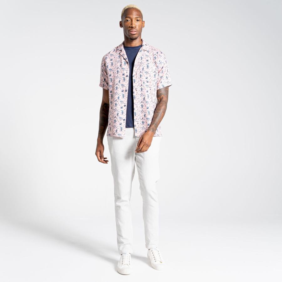 Chemises Craghoppers Nosibotanical Hula Corta Sleeved Homme Rose | IDI8446LI