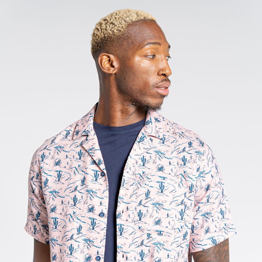 Chemises Craghoppers Nosibotanical Hula Corta Sleeved Homme Rose | IDI8446LI