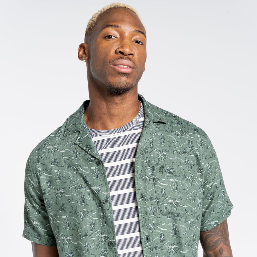 Chemises Craghoppers Nosibotanical Hula Corta Sleeved Homme Vert | XBQ4697SR