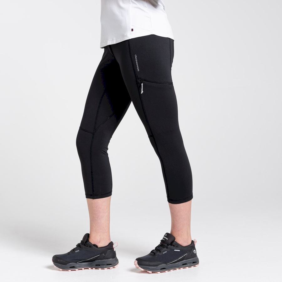 Leggings Craghoppers Dynamic Cropped Femme Noir | TJS2428DX