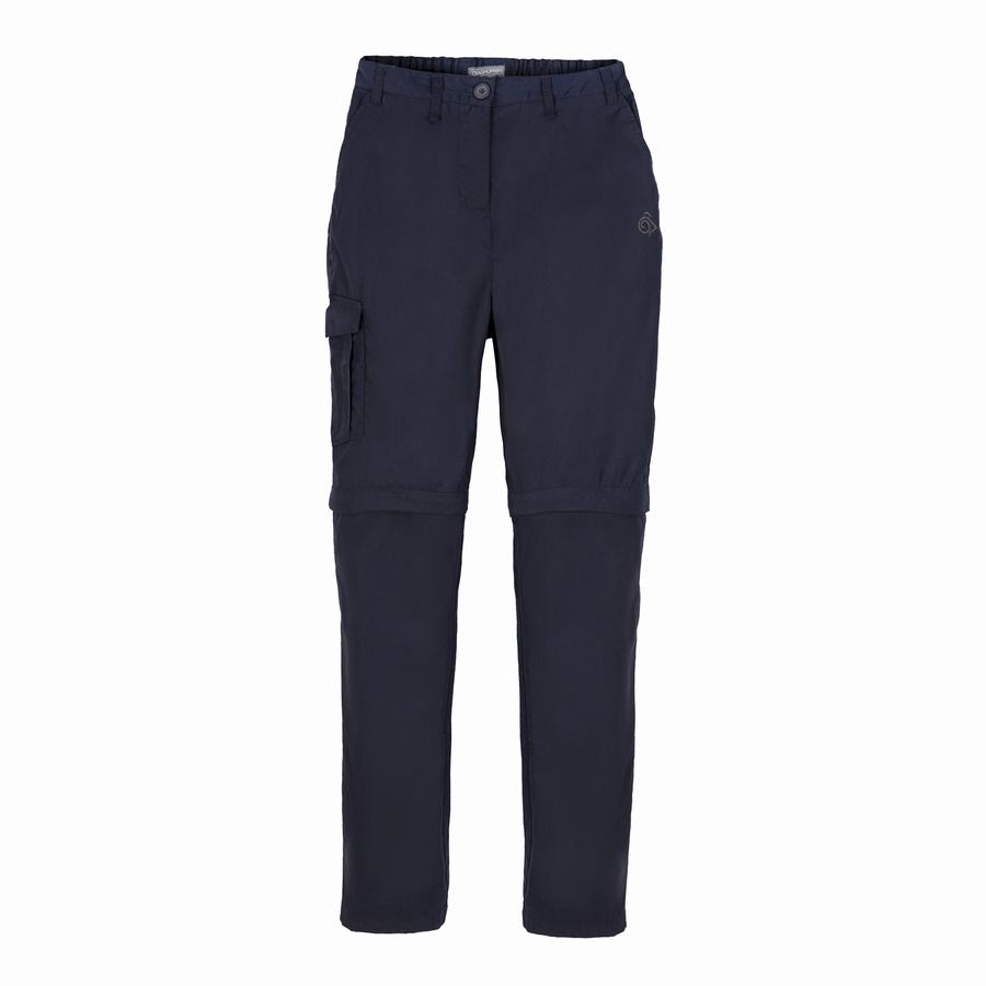 Pantalons Craghoppers Expert Kiwi Femme Bleu Marine | QIF283CP