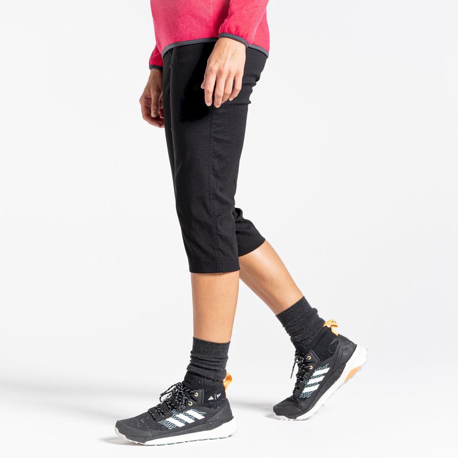 Pantalons Craghoppers Kiwi Pro II Crop Femme Noir | SCJ8553OD