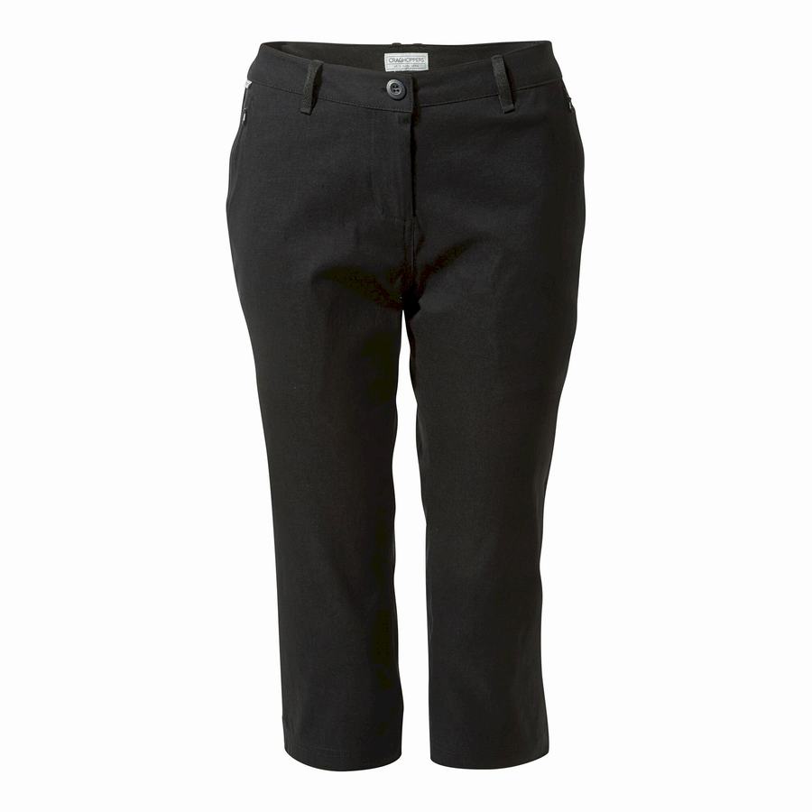 Pantalons Craghoppers Kiwi Pro II Crop Femme Noir | SCJ8553OD